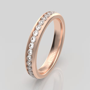stuart moore diamonds 7 round wedding band in 18k rose gold / full eternity