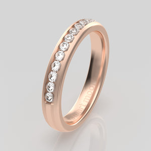 stuart moore diamonds 7 round wedding band in 18k rose gold / half eternity