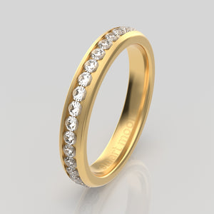 stuart moore diamonds 7 round wedding band in 18k yellow gold / full eternity