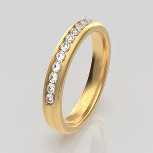 stuart moore diamonds 7 round wedding band in 18k yellow gold / half eternity