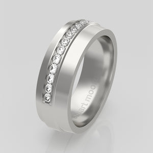 stuart moore diamonds 8 round wedding band in 950 platinum / half eternity