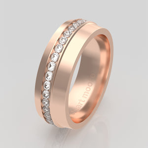 stuart moore diamonds 8 round wedding band in 18k rose gold / full eternity
