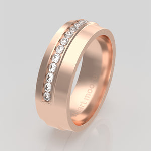 stuart moore diamonds 8 round wedding band in 18k rose gold / half eternity