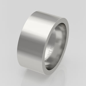 stuart moore round 10mm hard profile wedding band in 950 platinum, polished finish