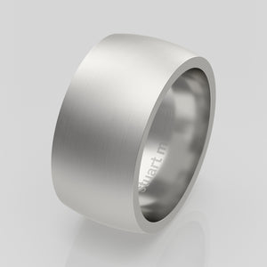 stuart moore round 10mm soft profile wedding band in 950 platinum, brushed finish