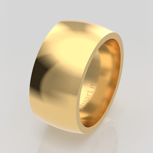 stuart moore round 10mm soft profile wedding band in 18k yellow gold, polished finish