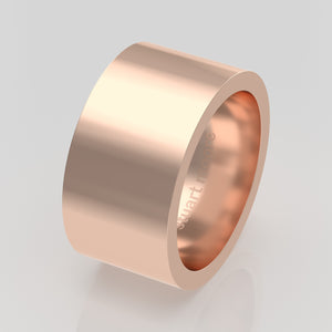 stuart moore round 11mm hard profile wedding band in 18k rose gold, polished finish