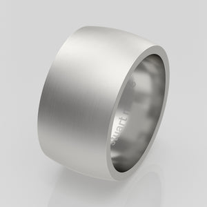 stuart moore round 11mm soft profile wedding band in 950 platinum, brushed finish
