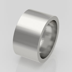stuart moore round 12mm hard profile wedding band in 950 platinum, polished finish