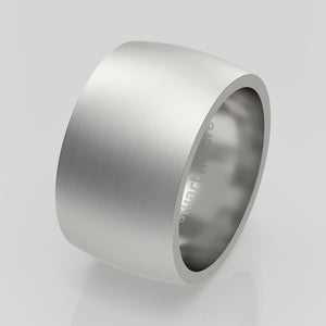 stuart moore round 12mm soft profile wedding band in 950 platinum, brushed finish