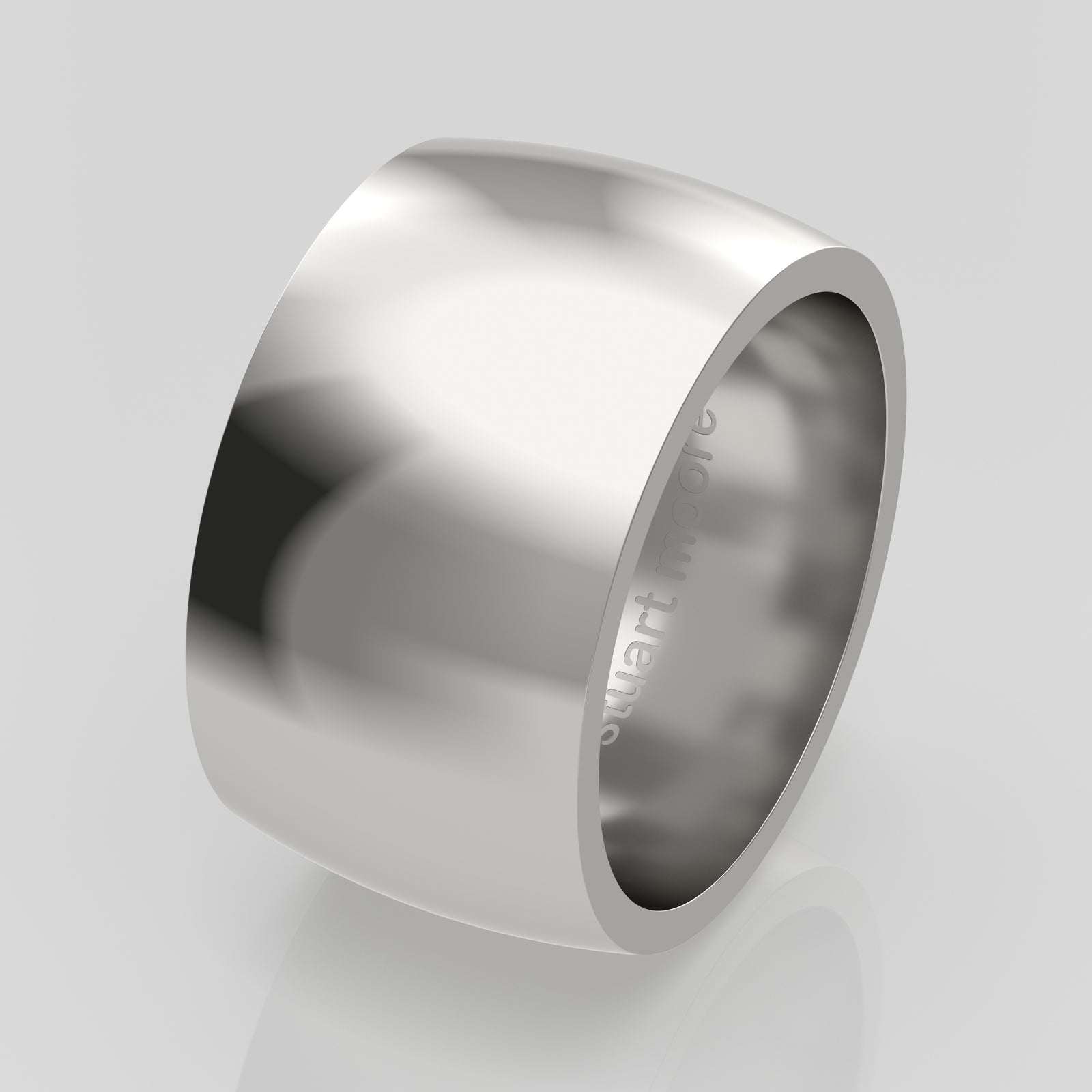 stuart moore round 12mm soft profile wedding band in 950 platinum, polished finish