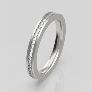 stuart moore round 2.5mm hard fine channel round wedding band in 950 platinum / full eternity