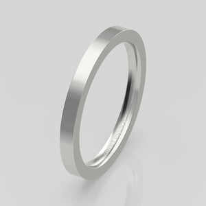 stuart moore round 2mm hard profile wedding band in 950 platinum, polished finish