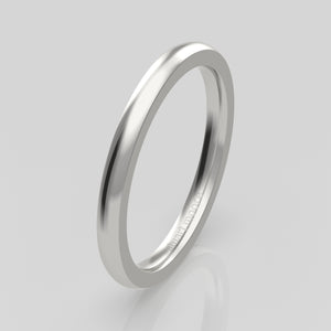stuart moore round 2mm soft profile wedding band in 950 platinum, polished finish