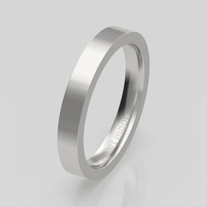 stuart moore round 3mm hard profile wedding band in 950 platinum, polished finish