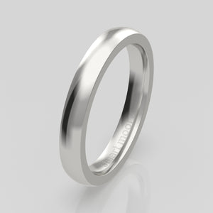 stuart moore round 3mm soft profile wedding band in 950 platinum, polished finish