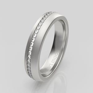 stuart moore round 4.5mm soft channel round wedding band in 950 platinum / full eternity