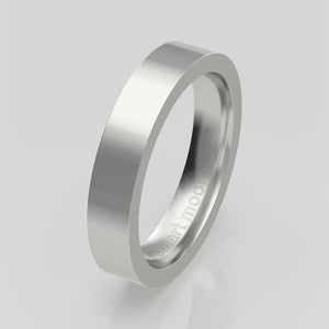stuart moore round 4mm hard profile wedding band in 950 platinum, polished finish