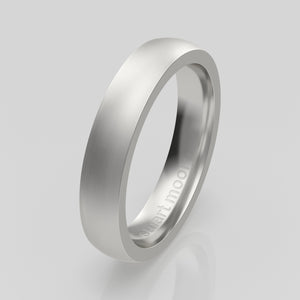 stuart moore round 4mm soft profile wedding band in 950 platinum, brushed finish