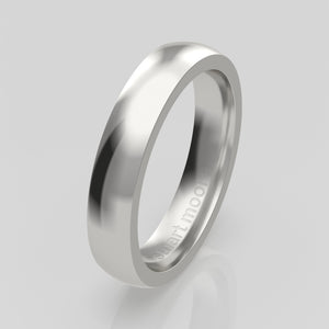 stuart moore round 4mm soft profile wedding band in 950 platinum, polished finish