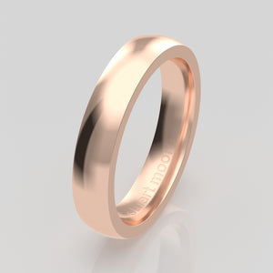 stuart moore round 4mm soft profile wedding band in 18k rose gold, polished finish