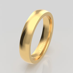 stuart moore round 4mm soft profile wedding band in 18k yellow gold, polished finish