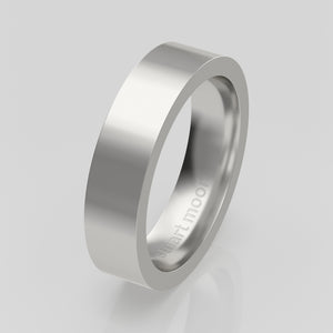 stuart moore round 5mm hard profile wedding band in 950 platinum, polished finish