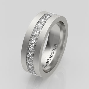 stuart moore round 6.5mm hard princess round wedding band in 950 platinum / full eternity