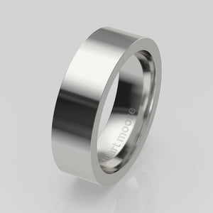 stuart moore round 6mm hard profile wedding band in 950 platinum, polished finish