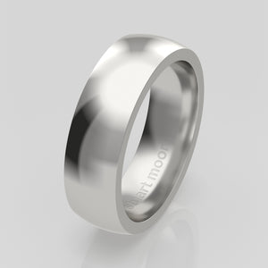 stuart moore round 6mm soft profile wedding band in 950 platinum, polished finish