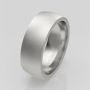 stuart moore round 7mm soft profile wedding band in 950 platinum, brushed finish