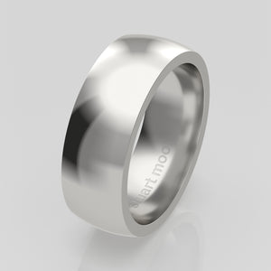 stuart moore round 7mm soft profile wedding band in 950 platinum, polished finish