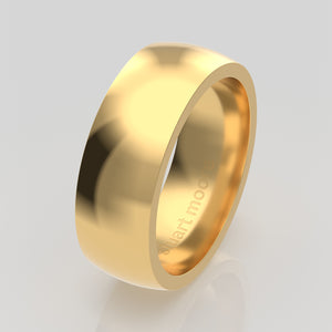 stuart moore round 7mm soft profile wedding band in 18k yellow gold, polished finish