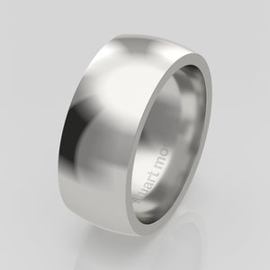 stuart moore round 8mm soft profile wedding band in 950 platinum, polished finish