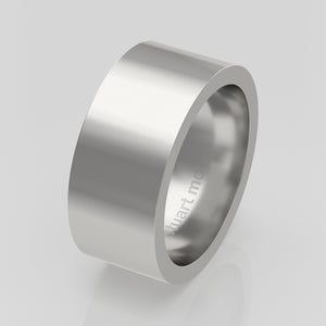 stuart moore round 9mm hard profile wedding band in 950 platinum, polished finish