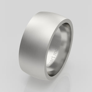 stuart moore round 9mm soft profile wedding band in 950 platinum, brushed finish