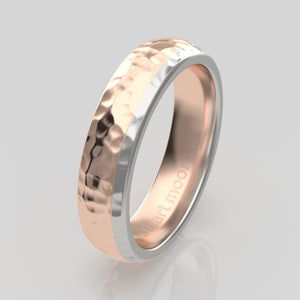 stuart moore multi 10 round wedding band in 950 platinum + 18k rose gold