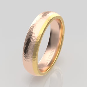 stuart moore multi 10 round wedding band in 18k yellow gold + 18k rose gold