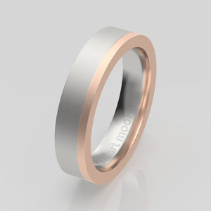 stuart moore multi 11 round wedding band in 950 platinum + 18k rose gold