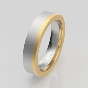 stuart moore multi 11 round wedding band in 950 platinum + 18k yellow gold
