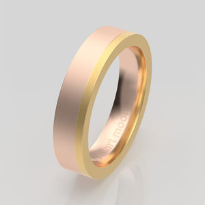 stuart moore multi 11 round wedding band in 18k rose gold + 18k yellow gold