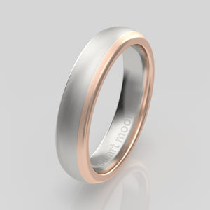 stuart moore multi 12 round wedding band in 950 platinum + 18k rose gold