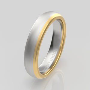 stuart moore multi 12 round wedding band in 950 platinum + 18k yellow gold