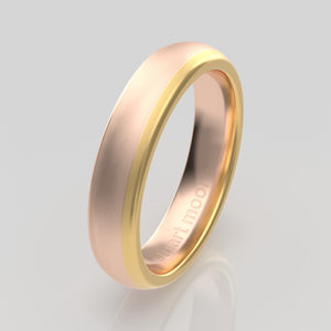 stuart moore multi 12 round wedding band in 18k rose gold + 18k yellow gold