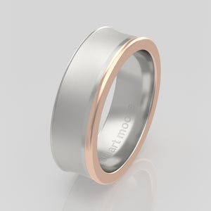 stuart moore multi 13 round wedding band in 950 platinum + 18k rose gold