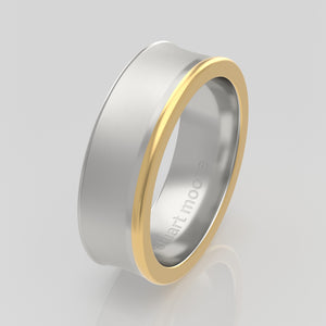 stuart moore multi 13 round wedding band in 950 platinum + 18k yellow gold