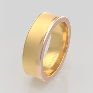 stuart moore multi 13 round wedding band in 18k yellow gold + 18k rose gold