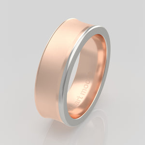 stuart moore multi 14 round wedding band in 18k rose gold + 950 platinum
