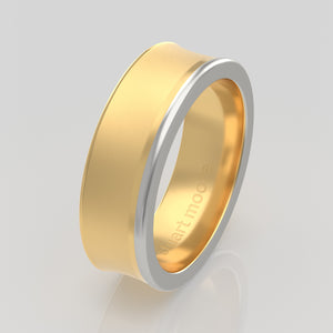 stuart moore multi 14 round wedding band in 18k yellow gold + 950 platinum