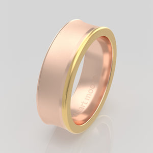 stuart moore multi 14 round wedding band in 18k rose gold + 18k yellow gold